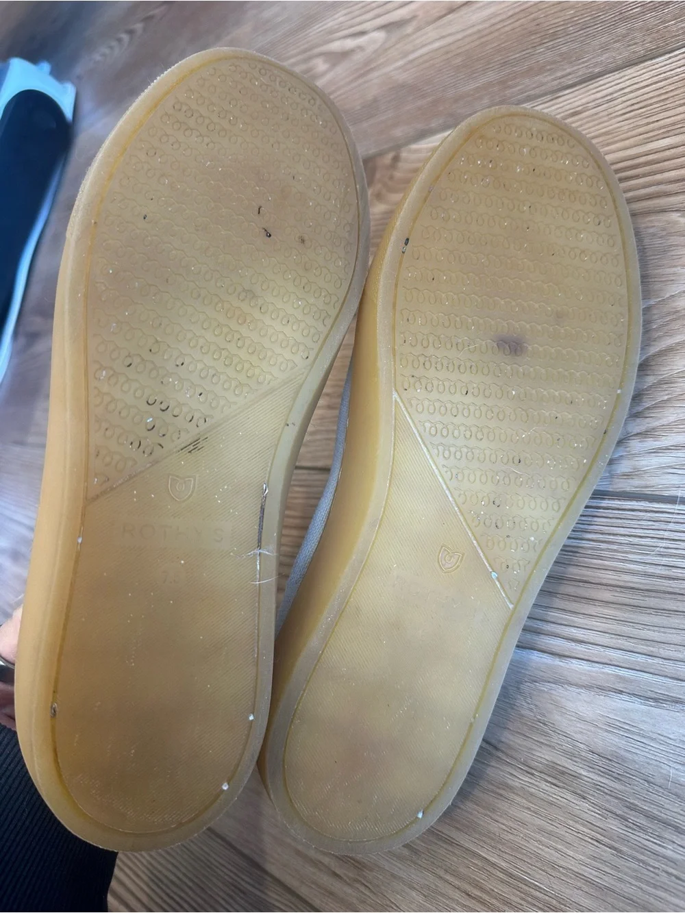 Rothy’s Women's Slip-On Canvas Sneakers in Off-White with Gum Sole - Picture 5 of 5